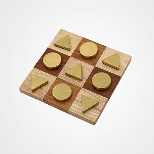 Gold And Wood Chess Board