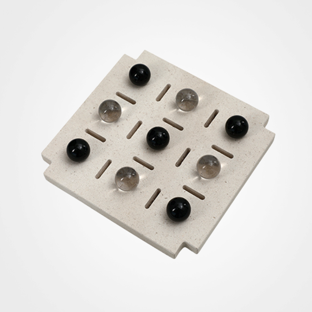 Nine-Bead Stone Tic Tac Toe
