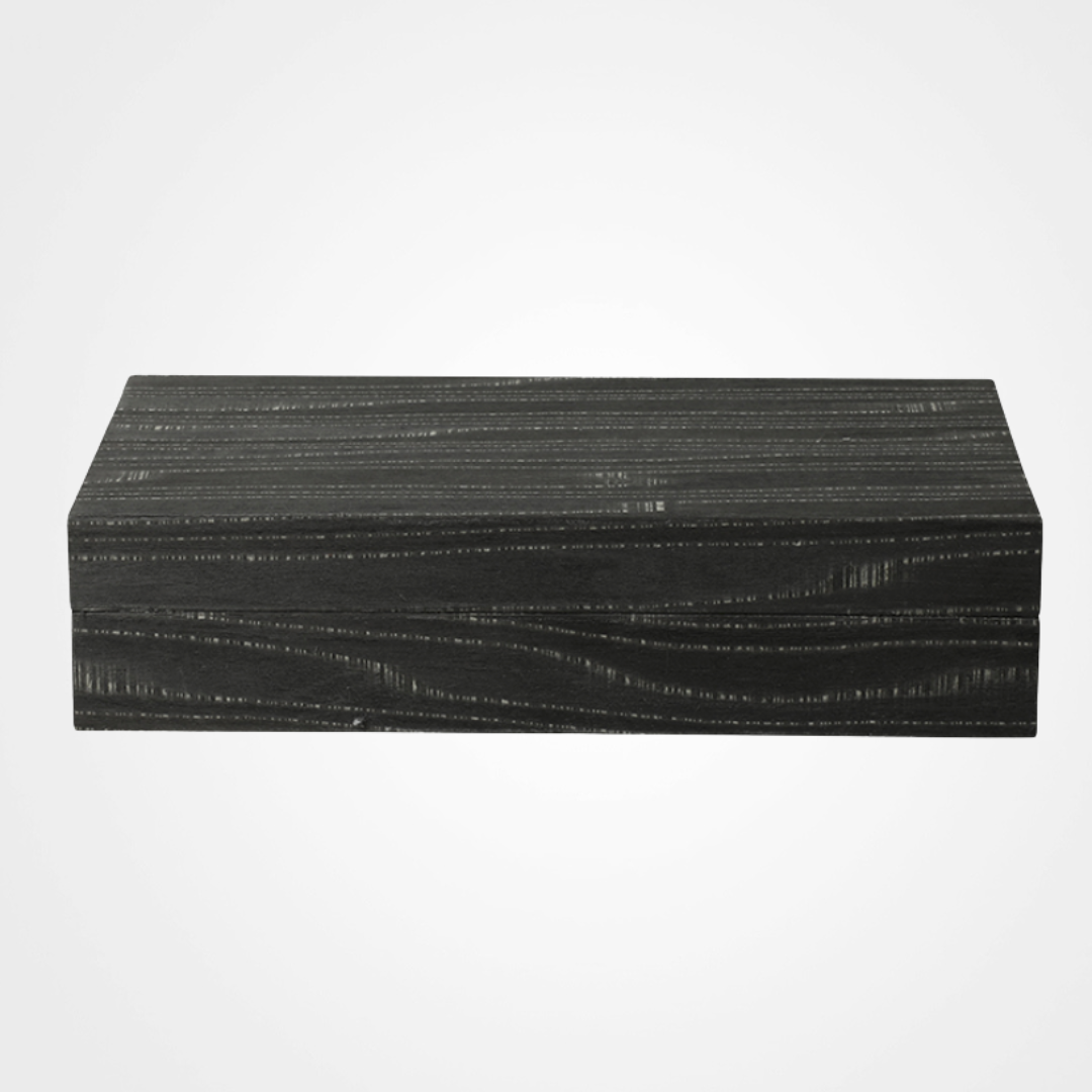 Silver Wood Grain Leather Box