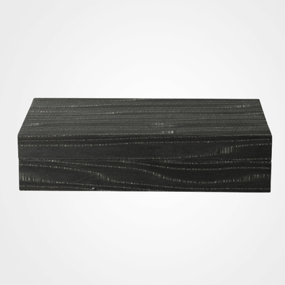 Silver Wood Grain Leather Box