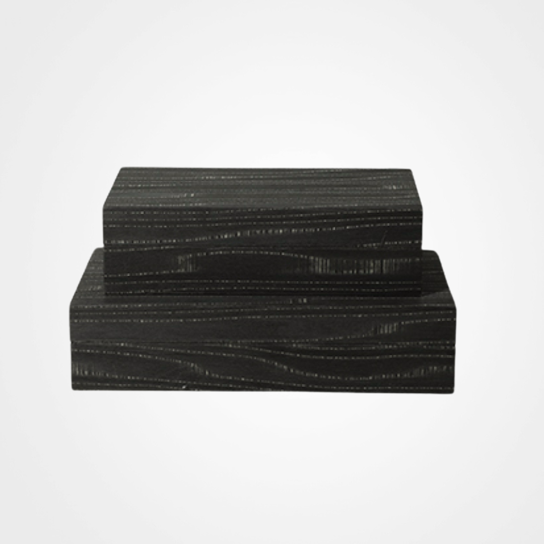 Silver Wood Grain Leather Box