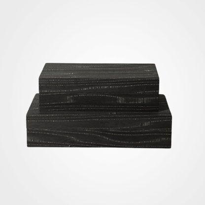 Silver Wood Grain Leather Box
